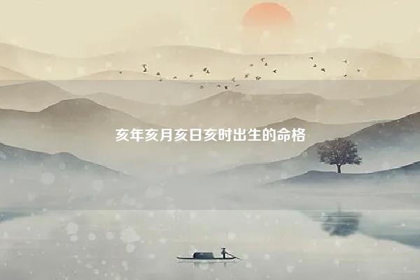 亥年亥月亥日亥时出生的命格 八字命理亥月 易学 第1张
