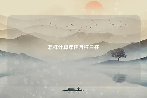怎样计算年柱月柱日柱 怎么算年柱月柱日柱 易学 第1张