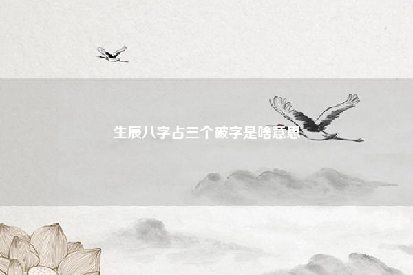 生辰八字占三个破字是啥意思,怎么查八字占什么字 易学 第1张