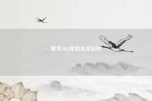 属龙2023年的全年运势 属龙2023年的运势 易学 第1张