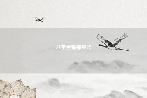 八字合婚都查啥 男女合婚八字主要看什么 易学 第1张 八字合婚都查啥 男女合婚八字主要看什么 易学 第1张